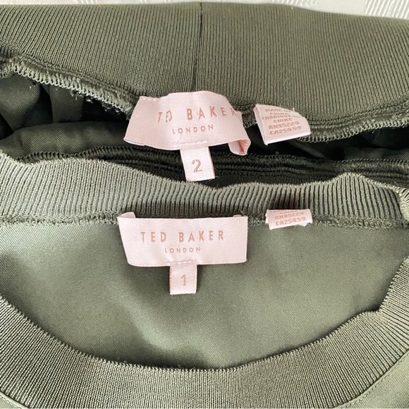 Ted Baker Samiey Ruched Side Satin Top, Green - Picture 11 of 12